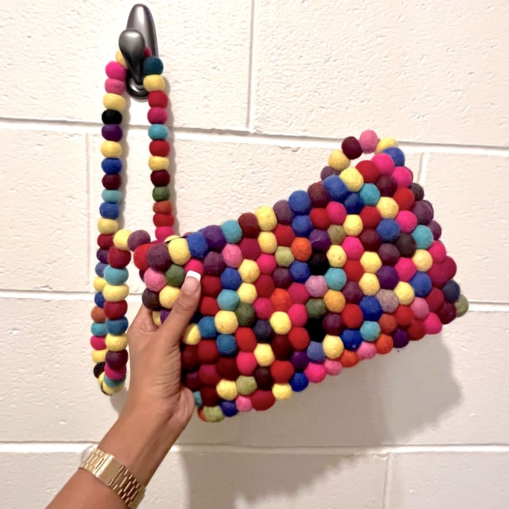 Multi color puff crossbody bag